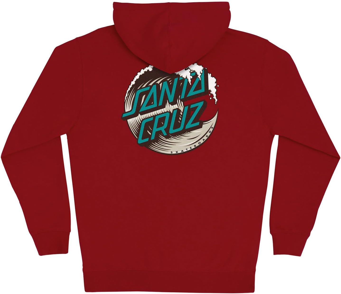 SANTA CRUZ Men's Zip Up Hooded Sweatshirt Wave Dot Skate Sweatshirt