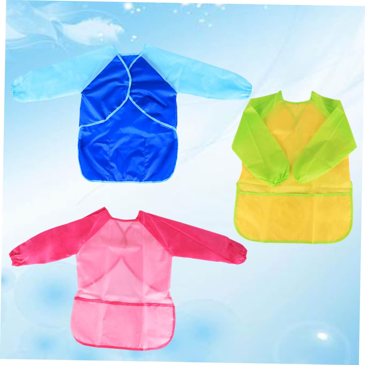 Toyvian 9pezzi Grembiule Per Ragazzo Ragazza Maniche Lunghe Per Pittura e Disegno Protezione Per Da Macchie e Colori