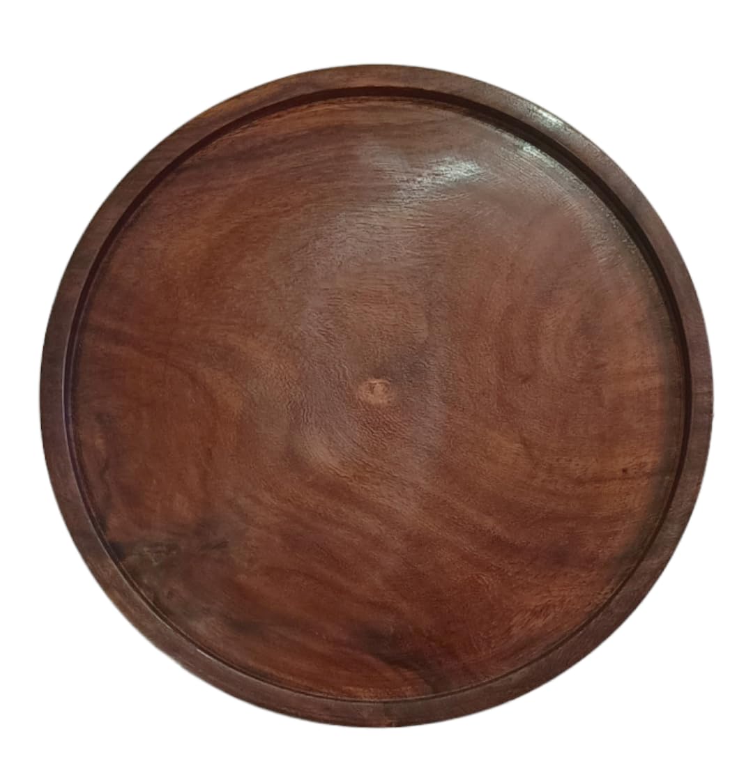 ANAYA AFROZ 11 Inches Tray, Round Wood Tray for Coffee Table, Small Wooden Serving Tray, Decorative Trays for Home Decor (B0CG5YSWK9) Amazon Price History, Amazon Price Tracker