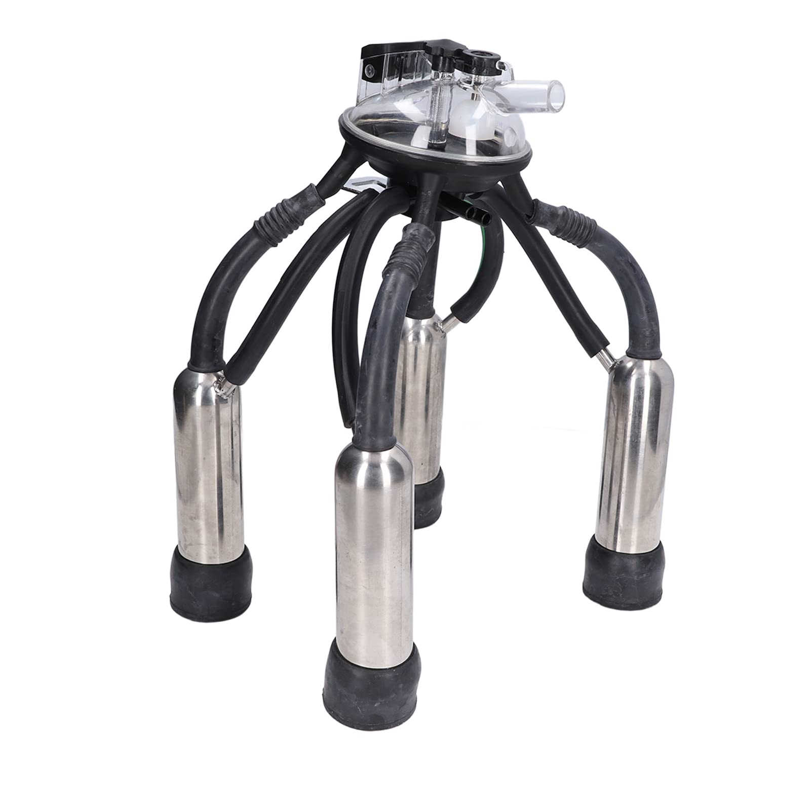Gsycle Cow Milking Cluster, Silicone Stainless Steel Cup Set Sheep Milking Cluster Milking Machine for Vacuum Pump Milk Machine