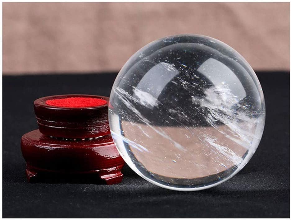 水晶球 ナチュラルホワイトクリスタルボールの透明吉祥玉風水ボール 石を研磨ギフト装飾彫刻 天然水晶玉 (Size : 8CM) クリスタルボール 水晶玉 写真 大玉 風水グッズ 写真撮影