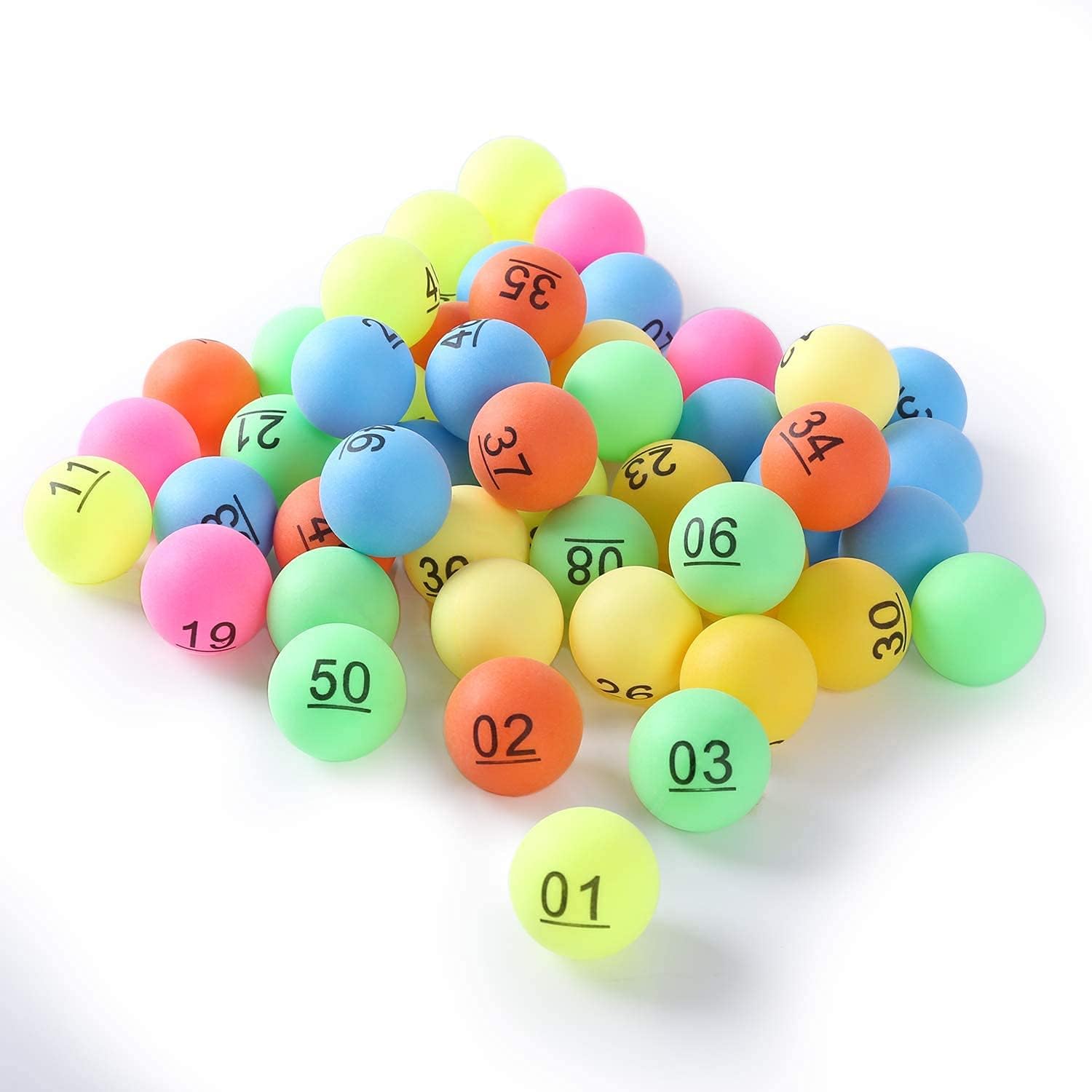 Amazon.co.jp ビンゴボール 抽選 ゲーム カラフル ピンポン玉 ボール 番号付きボール おもちゃ