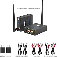 Vista 7 de 1Mii Receptor transmisor de audio inalámbrico de 2.4 GHz para TV, 320 pies de largo alcance 20 ms de bajo retardo 192 kHz/24 bits de audio HiFi, kit