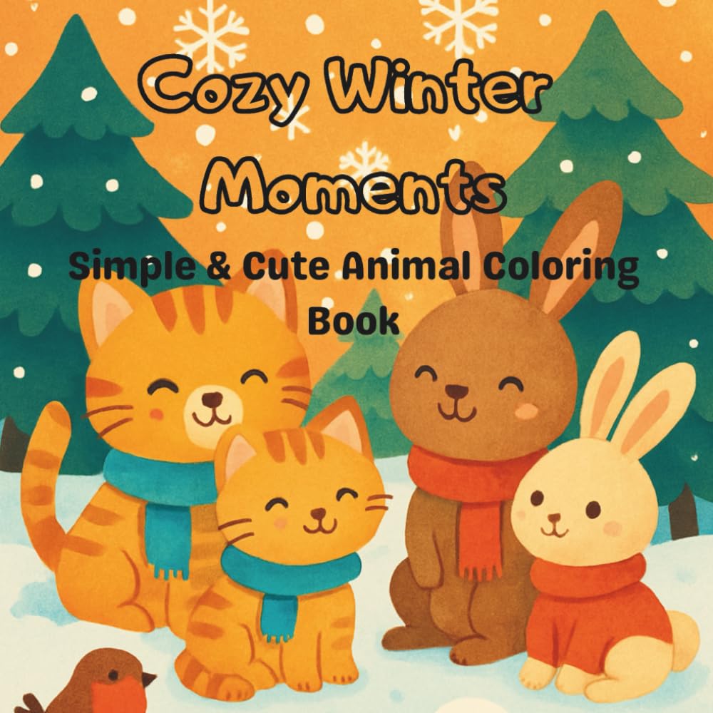Cozy Winter Moments: Simple & Cute Animal Coloring Book