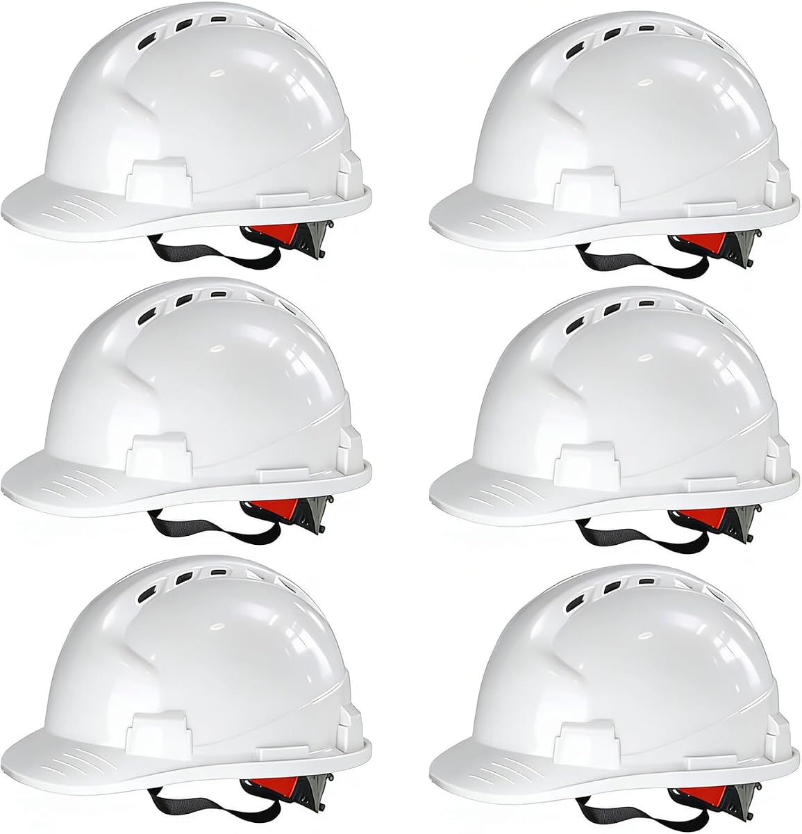 4 Pt. Suspension Hard Hat Bulk Safety Helmets Adjustable Ratchet Hard Hats, Vents & Sweat Cotton Brow Pad - ABS Construction Safety Helmets for Work Sites & Outdoor Labor