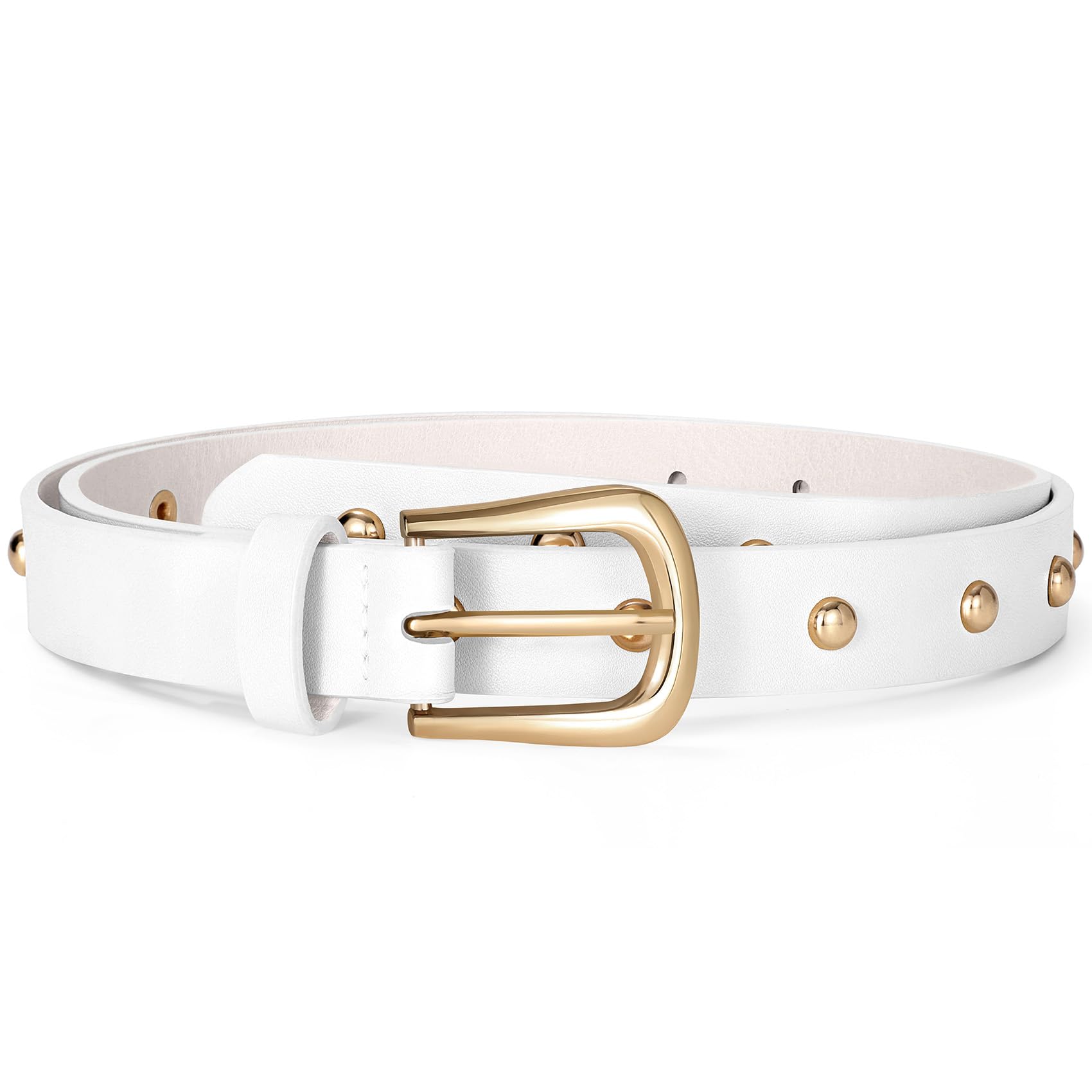 XZQTIVE Leather Belts for Women Fashion Vintage Punk Studded Ladies Belt for Jeans Pants Casual