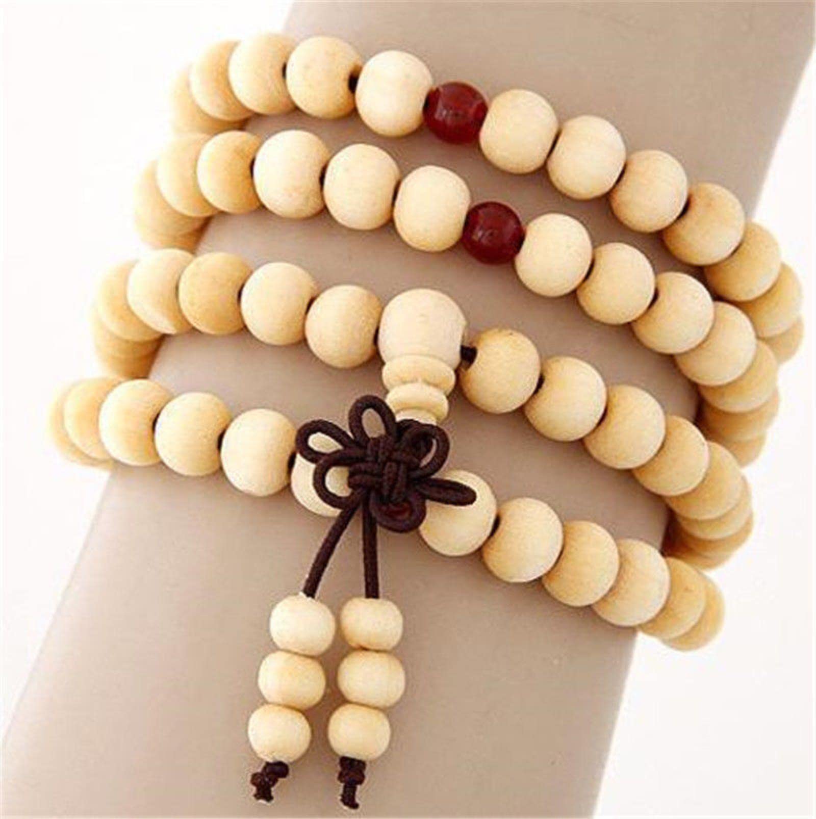 1 Stück 9 Stile natürliches Sandelholz buddhistisches Holz Gebetsperlen Knoten schwarzes Ebenholz Unisex Armbänder Armreifen-07