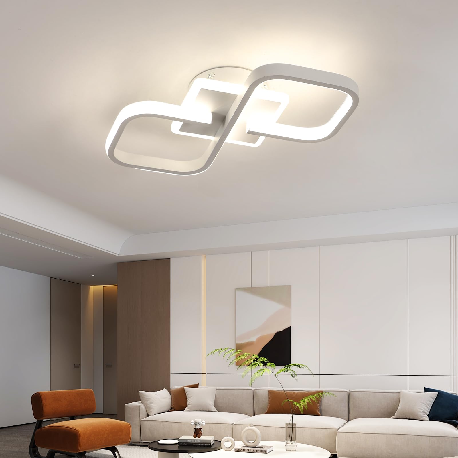 Comely LED Ceiling Light Square, 30W 40cm Modern White LED Ceiling Lamp, Lighting Fixturefor Bedroom, Living Room, Nature Light 4500K, White — image 1