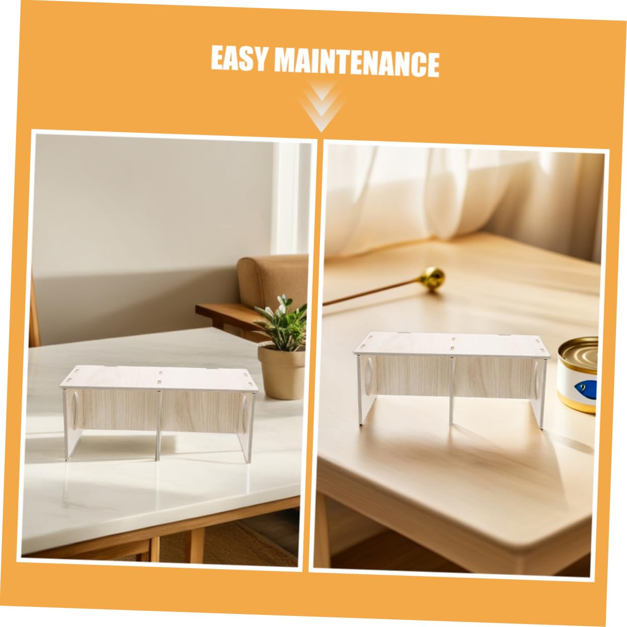 Maison pour Hamster en Bois, Cachette à Plusieurs Pièces, Lot 3 Pièces
