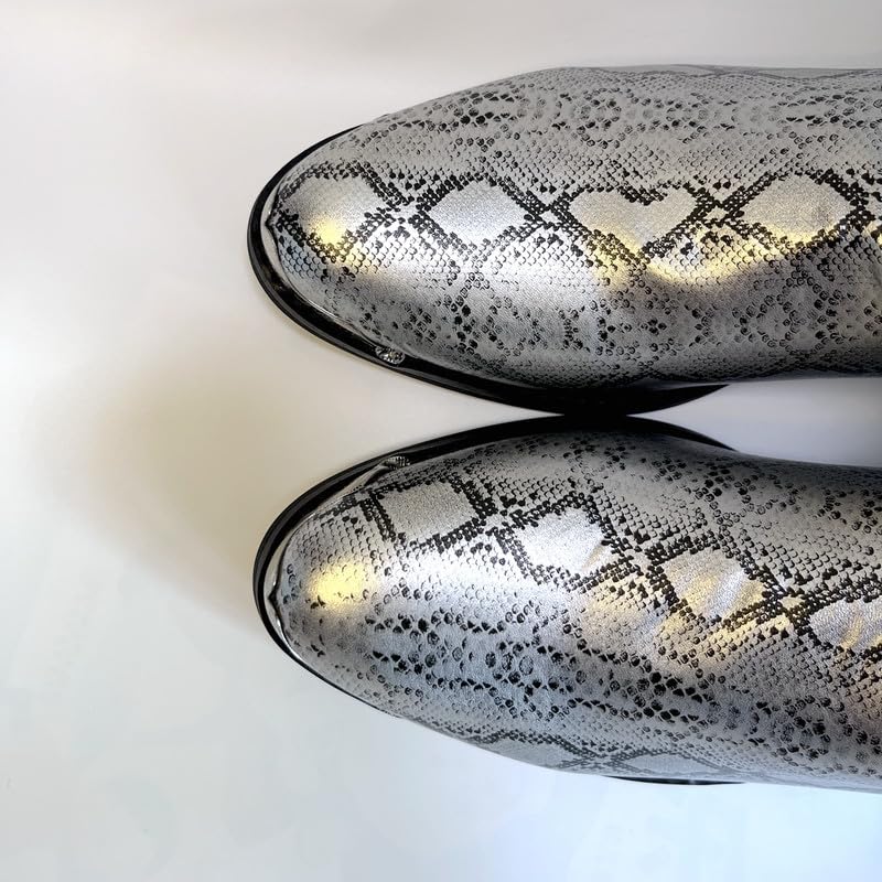 Cowboy Boots For Men Wide Calf Mid-Cylinder Embroidered Pointed Square Toe Chunky Block Heel Outdoor Work Boots3