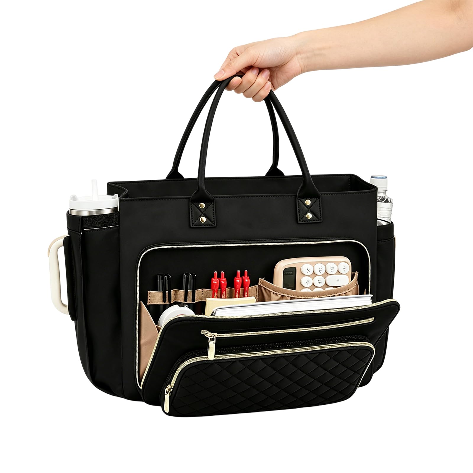 Sac fourre-tout en cuir PU pour ordinateur portable 18,9'' mallette pro