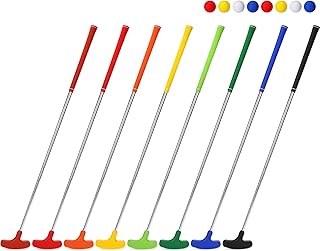 Hiboom 8 Pack Golf Putters for Men and Women Two Way Junior Golf Putter Kids Putter for Left and Right Handed Golfers Mini Golf Putter Bulk with 8 Practice Golf Balls for Kids Teenagers Junior Adult