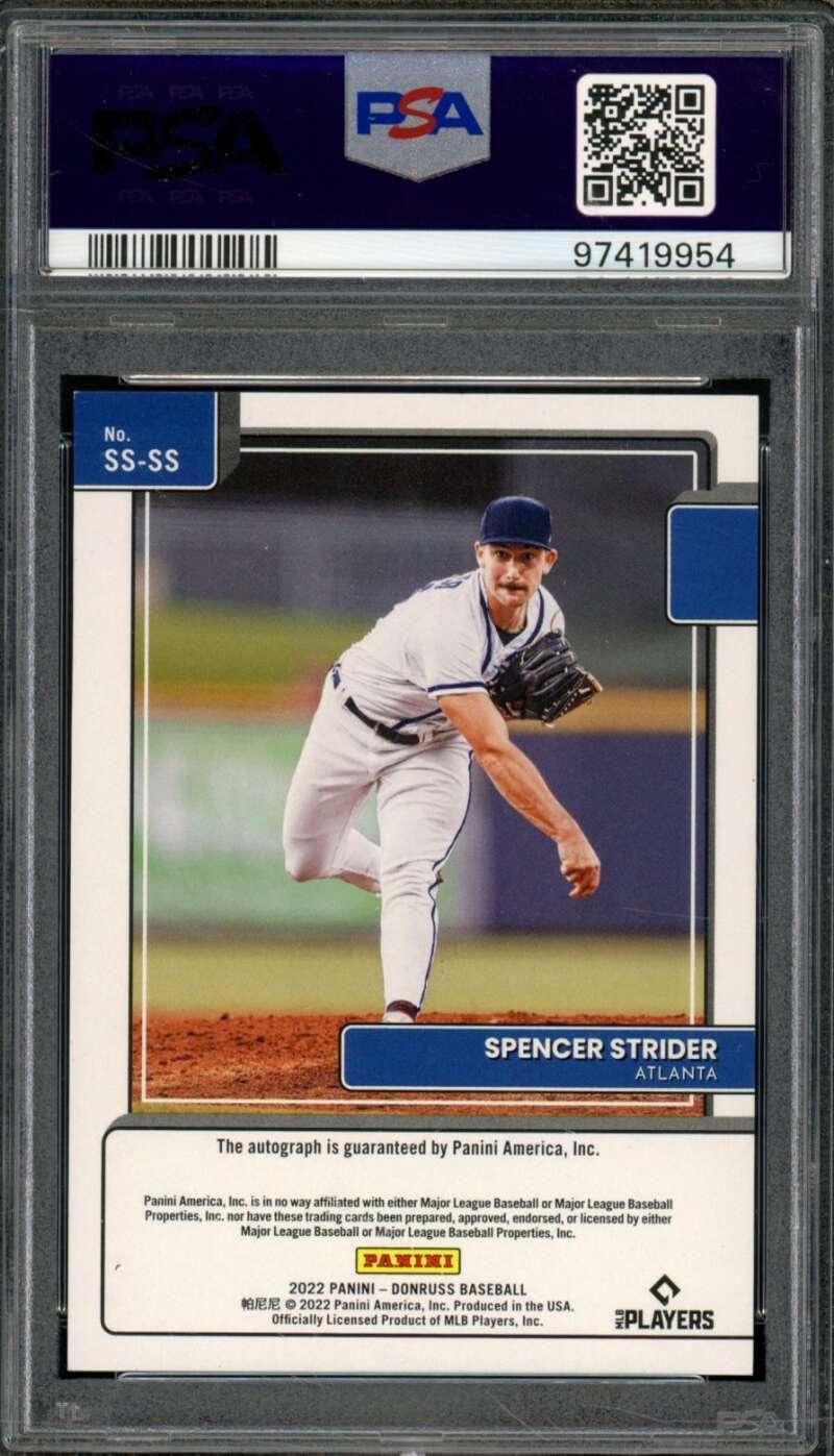 Spencer Strider Rookie Card 2022 Donruss Signature Series #ssss PSA 9 - Baseball Slabbed Rookie Cards