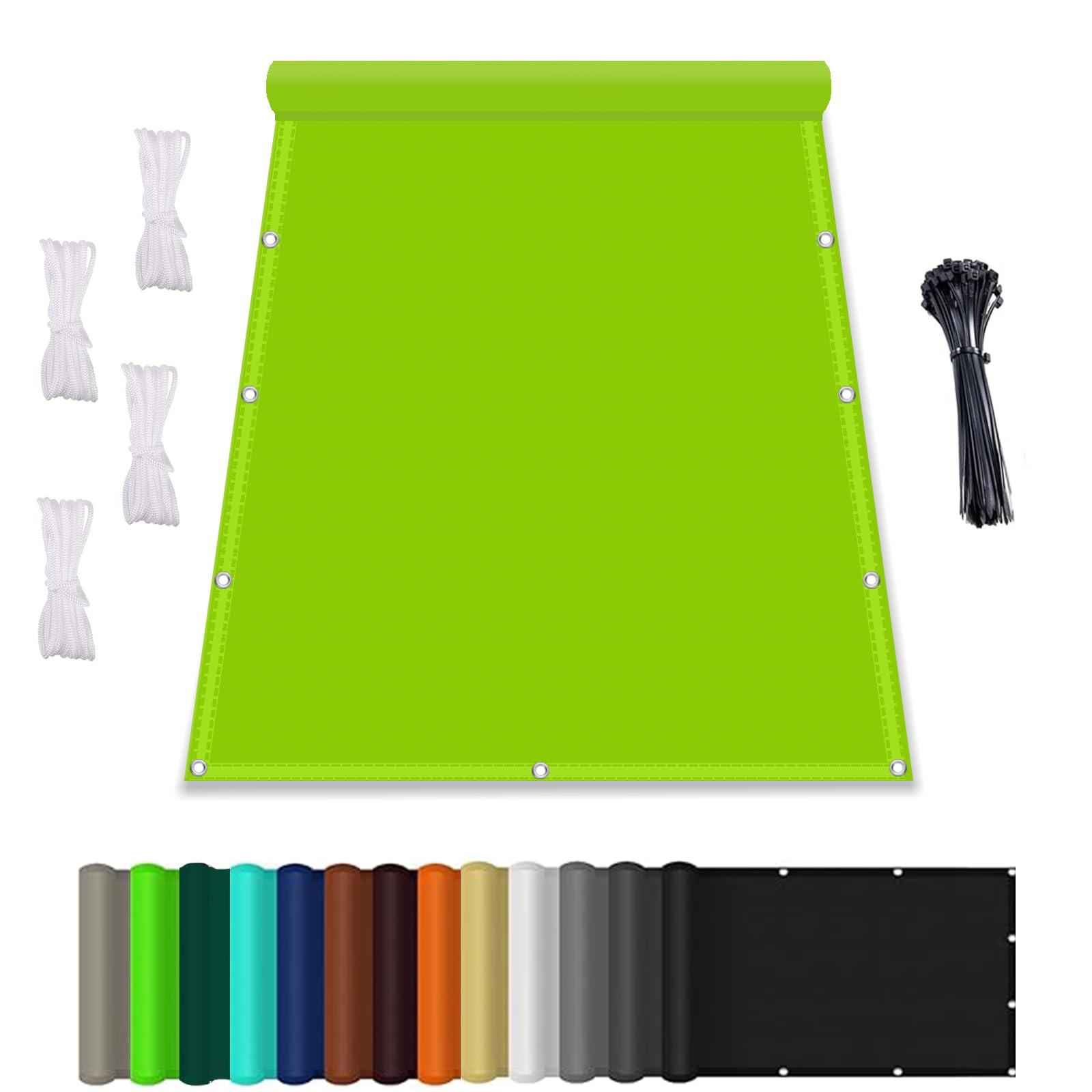 Rechter Winkel Sonnensegel, Balkonverkleidung mit Seil, Wasserdicht markisenstoff, Quadrat PES Polyester Sonnenschutz, für Balkon Terrasse Schwimmbad überdachung Grün-3,1x2.8M