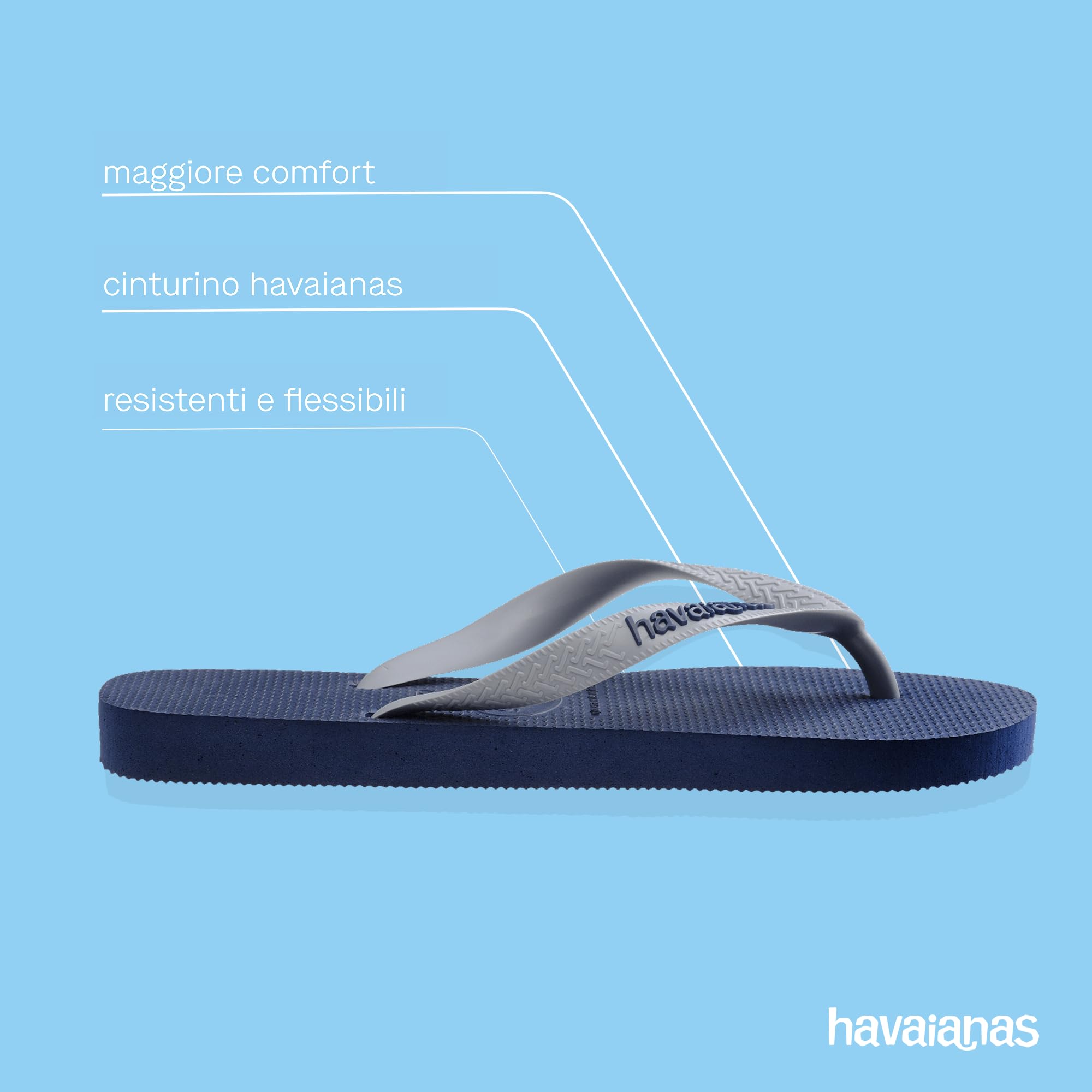 Havaianas - Top Logo Pop Up, Infradito Comode, Eleganti E Versatili, Basate Sul Modello Top, Strisce Con Logo Appariscente, Suola Antiscivolo, Unisex Adulti