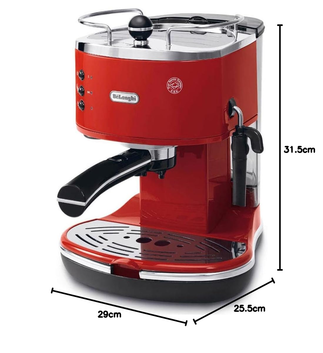 De'Longhi ECO 311.R Icona Vintage ekspres do kawy, czerwony