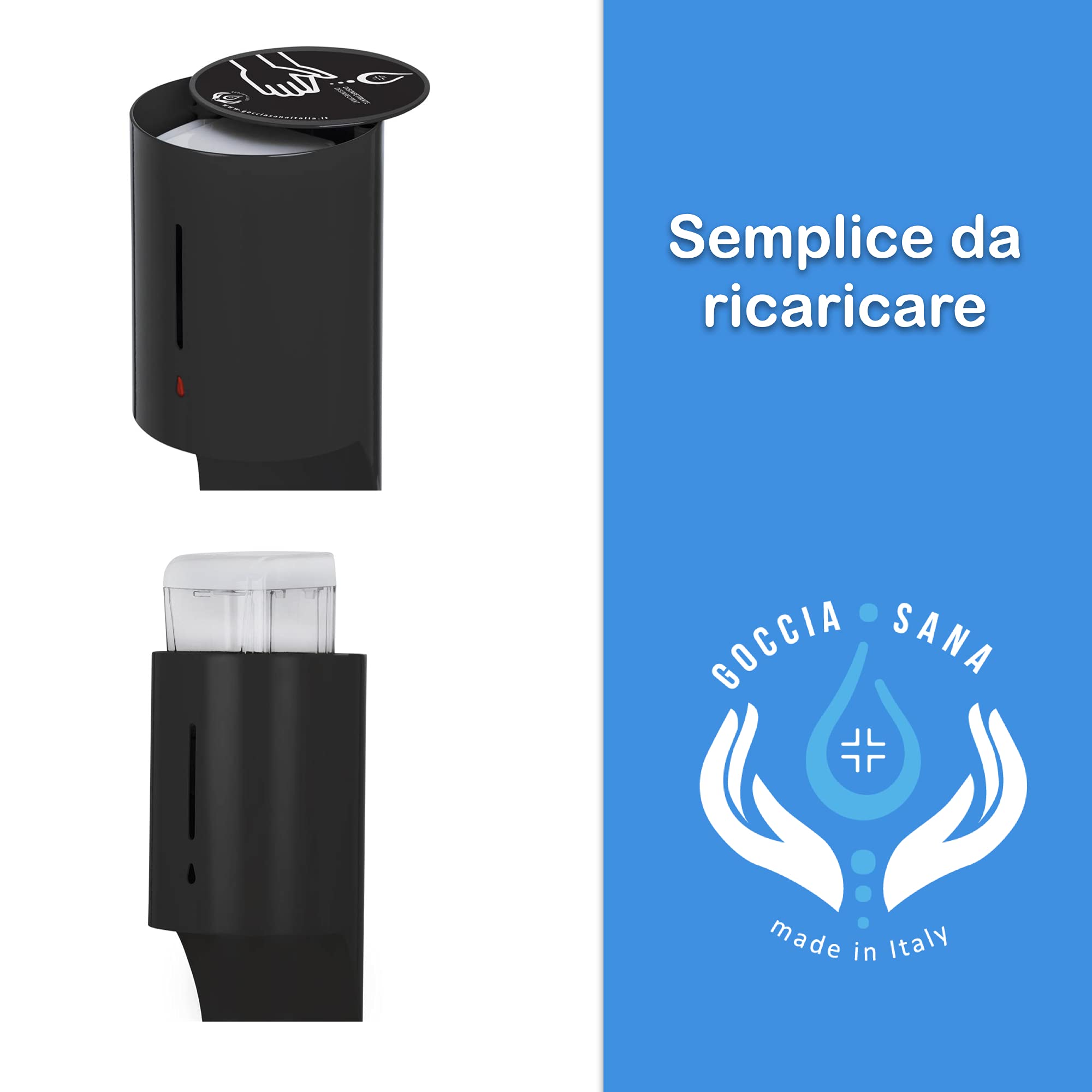 Dispensador de desinfectante manos mesa | dispensador gel hidroalcoholico Gocciasana | Dispensador de desinfectante manos automático