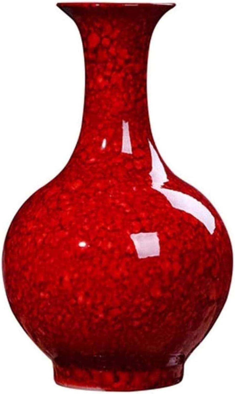 Vasen Keramik, handgefertigt, mit roter Wasserperlenglasur, Büro- und Wohnaccessoires (38 x 24 cm)