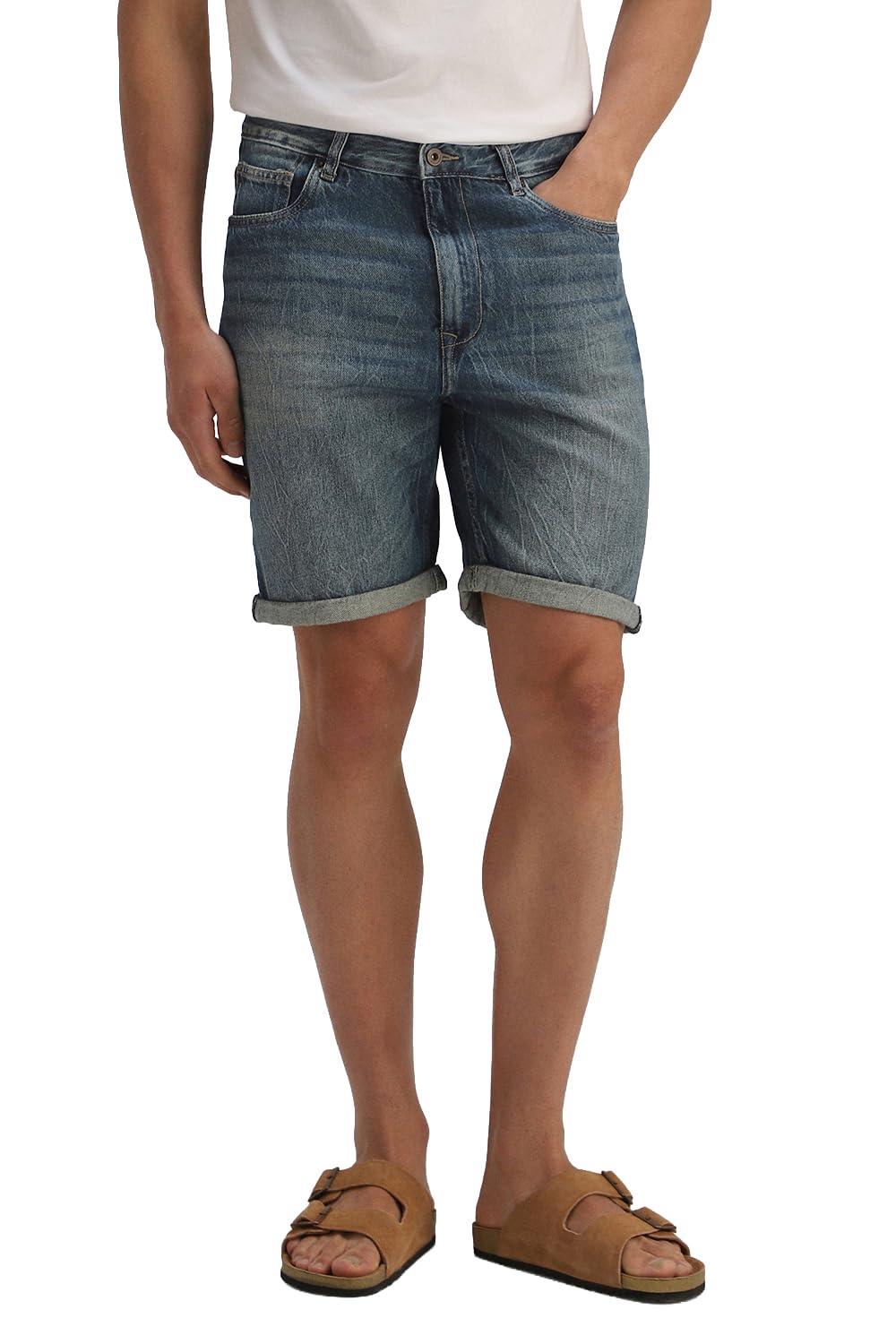 louis philippe Men Blue Solid Shorts-picture-17