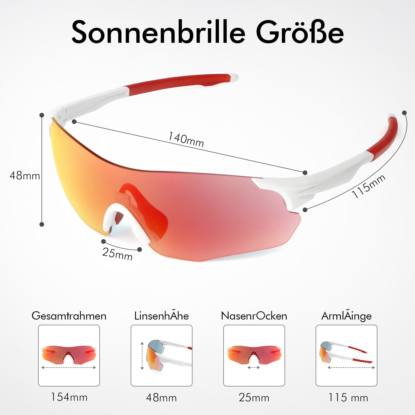 Fahrradbrille Selbsttönend für Damen Herren, Photochrome Radsportbrille Sportbrille mit UV400 Schutz TR90 Ultraleichter Rahmenlose Sonnenbrille