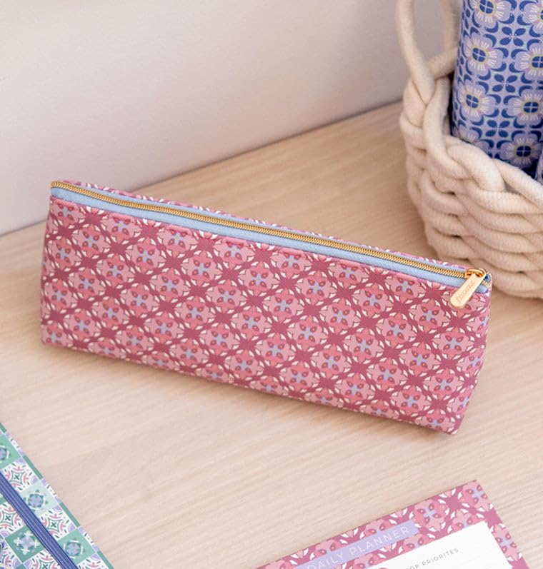 Image of Filofax Mediterranean Collection Pencil Case, Faux Leather, 9.06-inches Width, Pink, B132909