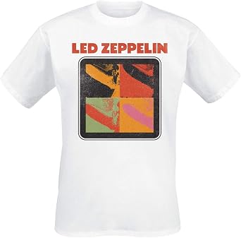 Led Zeppelin T Shirt Lz1 Pop Art Band Logo Official Mens White Size