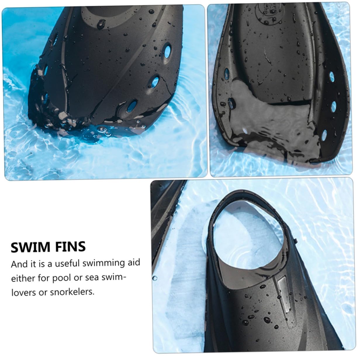 Toyvian Aletas de Natación Cortas Ajustables Unisex para Entrenamiento y Buceo Material Ligero y Flexible Compacto Portátil para Snorkeling y Natación Recreativa