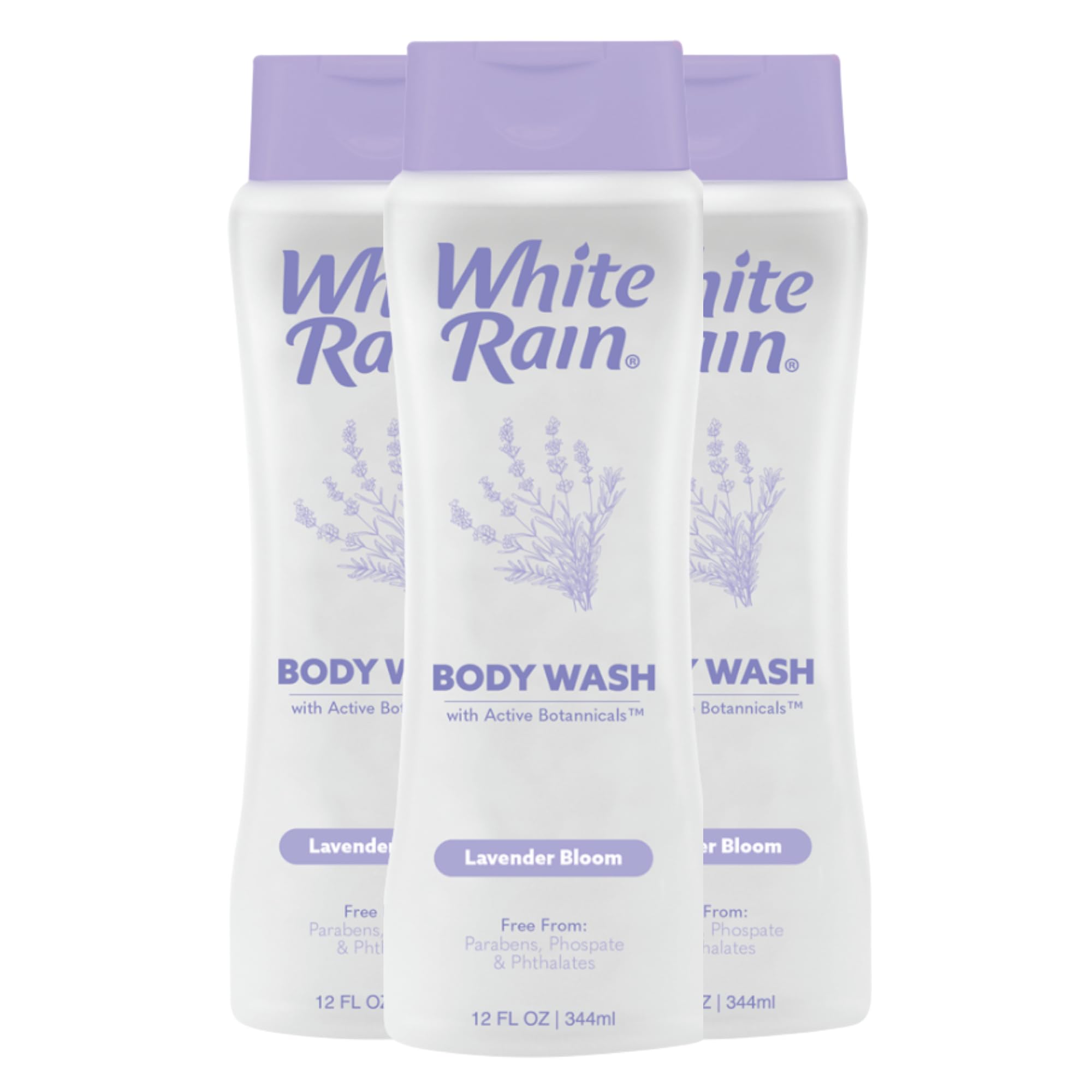 White Rain Lavender Moisturizing Body Wash for Women & Men - Lavender Body Wash for Dry Skin, Gentle Paraben-Free Formula with Botanical Extracts for