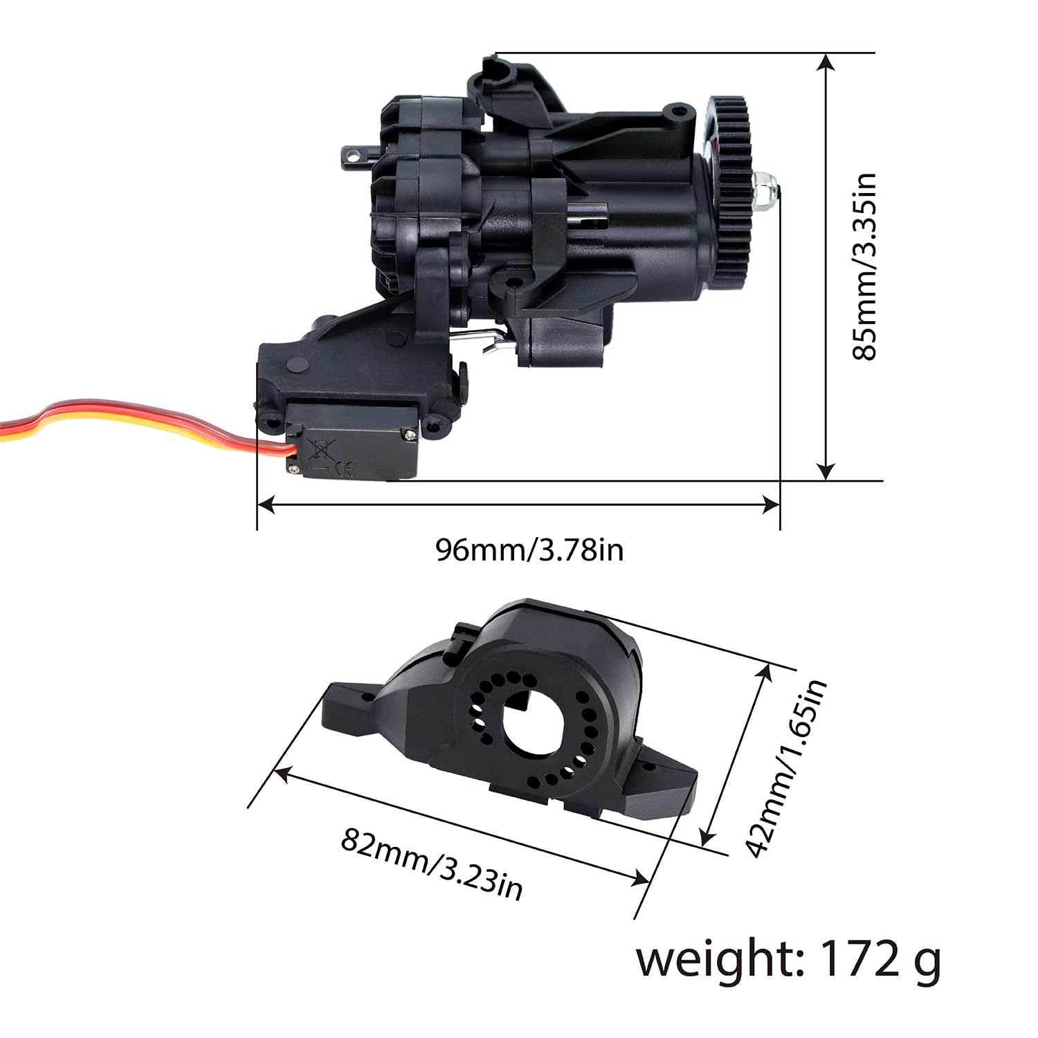 FMS FCX18 RC Crawler Truck Parts: Transmission Gear Box Assembly for 1/18 Toyota Cruiser LC80 / K10
