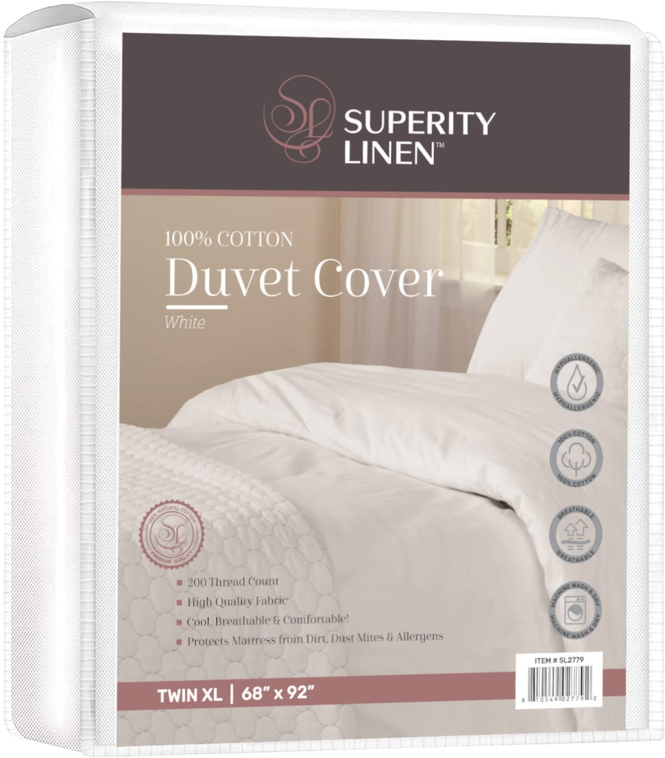 superity luxurious hotel quality twin xl size duvet cover  100 soft and comfortable cotton  designed for twin xl size duvet  200 thread count  6 button closure - 68 x 92