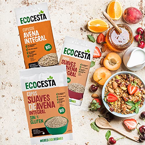 Miniatura 5 de Ecocesta - Copos Suaves De Avena Integral Ecológica - 500 G - Sin Azúcar Añadido Y Sin Gluten - Aptos Para Veganos - Alto Contenido En Fibra Y Proteínas - Aporta Una Dosis Extra De Energía