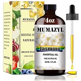 Jasmine Essential Oil, Jasmine Oil 4 Fl Oz 120ML for Diffuser Humidifier Yoga Cleaning DIY Candle Soap Making Essential Oils