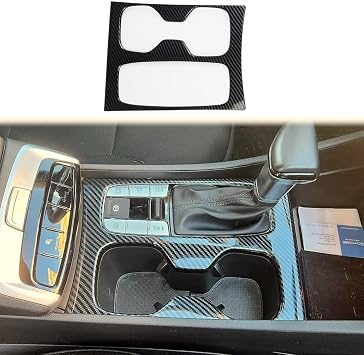 Carbon Fiber Center Console Gear Shift Cupholder Panel Cover Trim for Hyundai Tucson/Santa Cruz 2022-2026