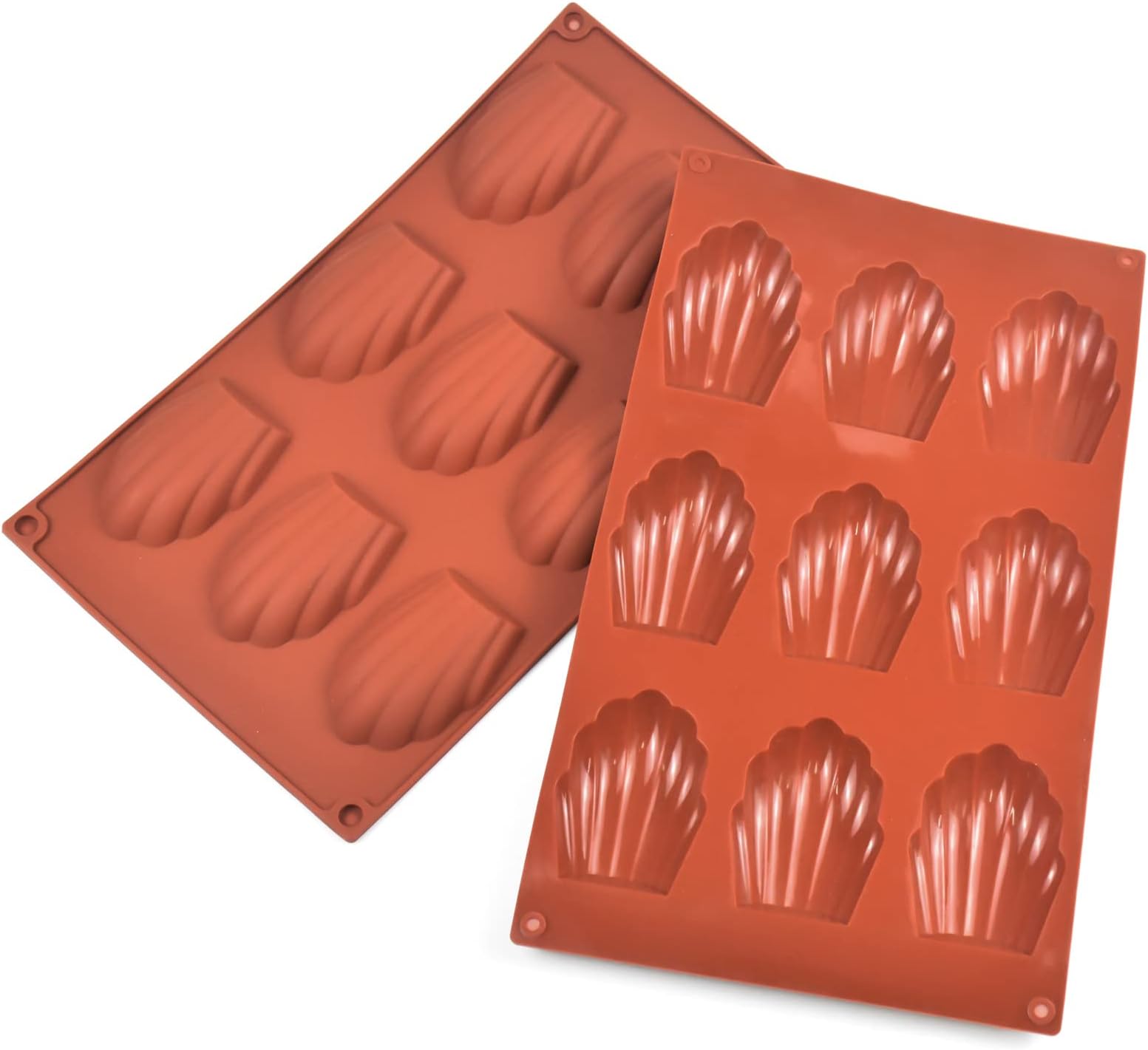 2 Pcs Madeleine Moulds for Baking, French Madeleine Cake Mould Tin, 9