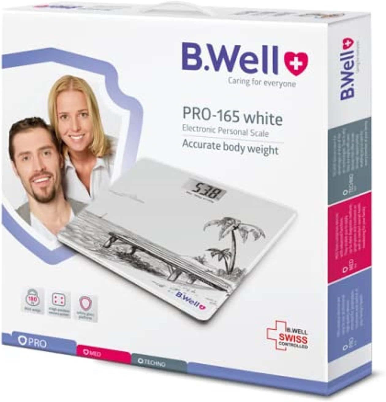 BWell PRO-165 Electronic Personal Weighing Scale (White)
