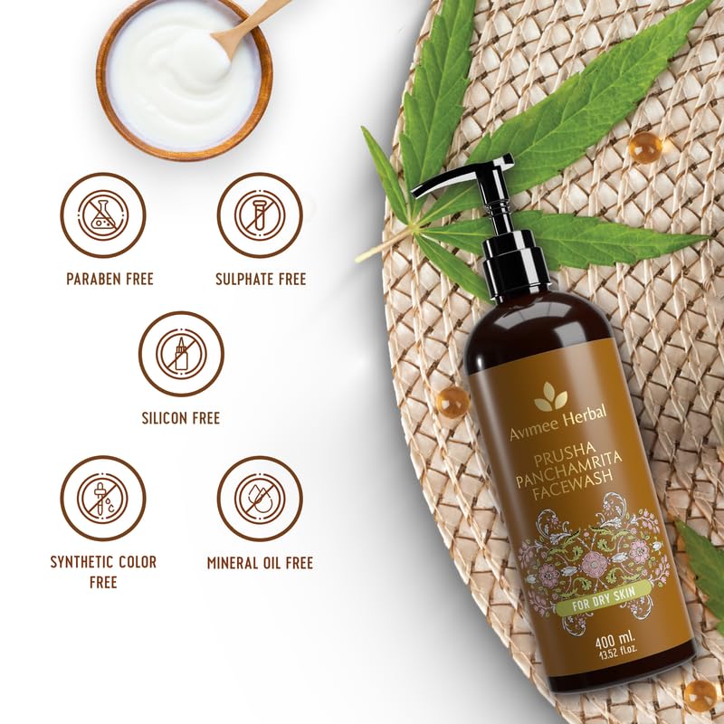 Avimee Herbal Prusha Panchamrita Facewash | For Normal To Dry Skin | Contains Curd, Milk, Ghee, Honey, Jaggery to Gently Cleanse Your Skin Leaving... - Image 5