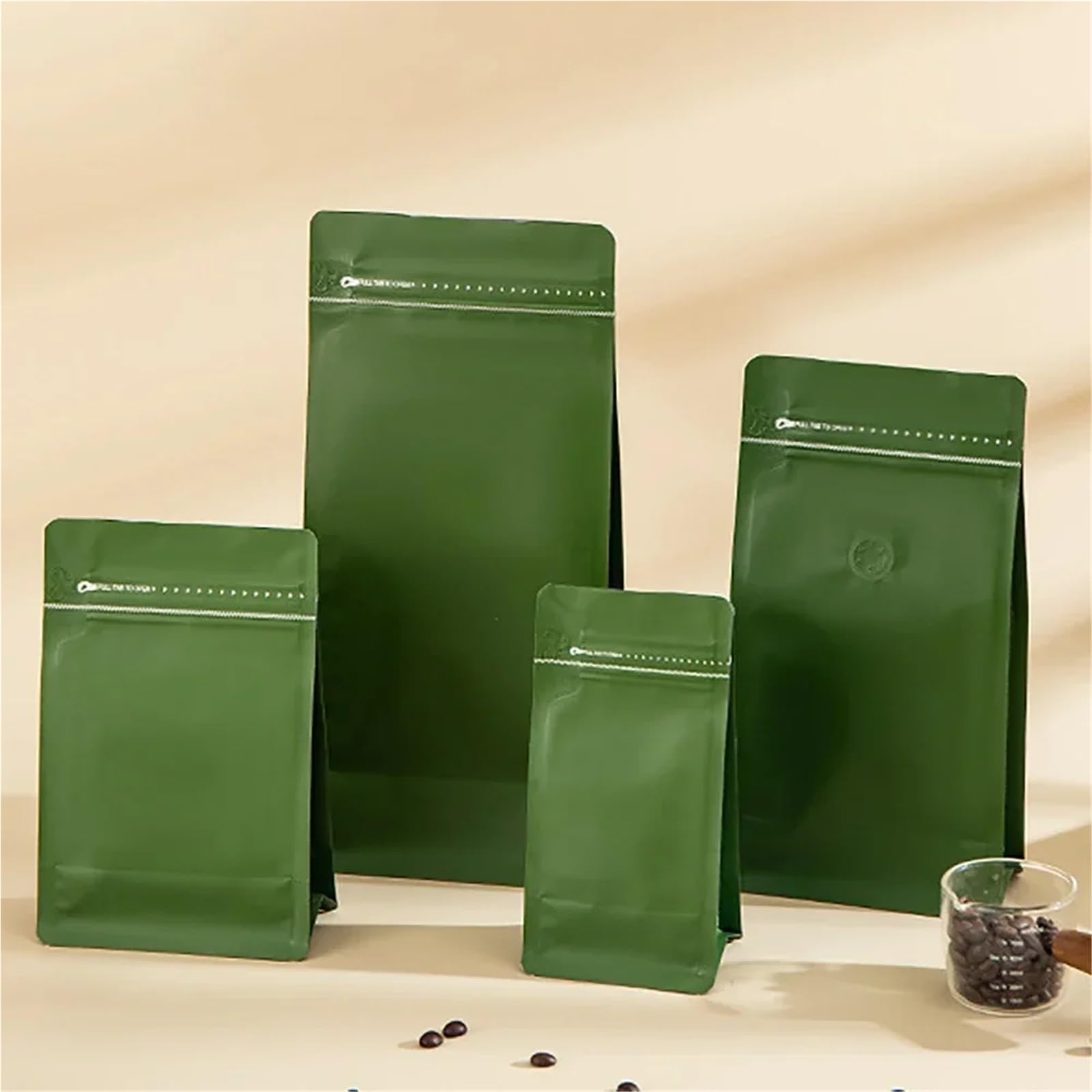 Bolsas de café con válvula, 50 unidades, bolsas de embalaje de café al por mayor con válvula, 125 g, 250 g, 500 g, 1 kg, papel de aluminio naranja, refuerzo lateral para granos de alimentos (naranja