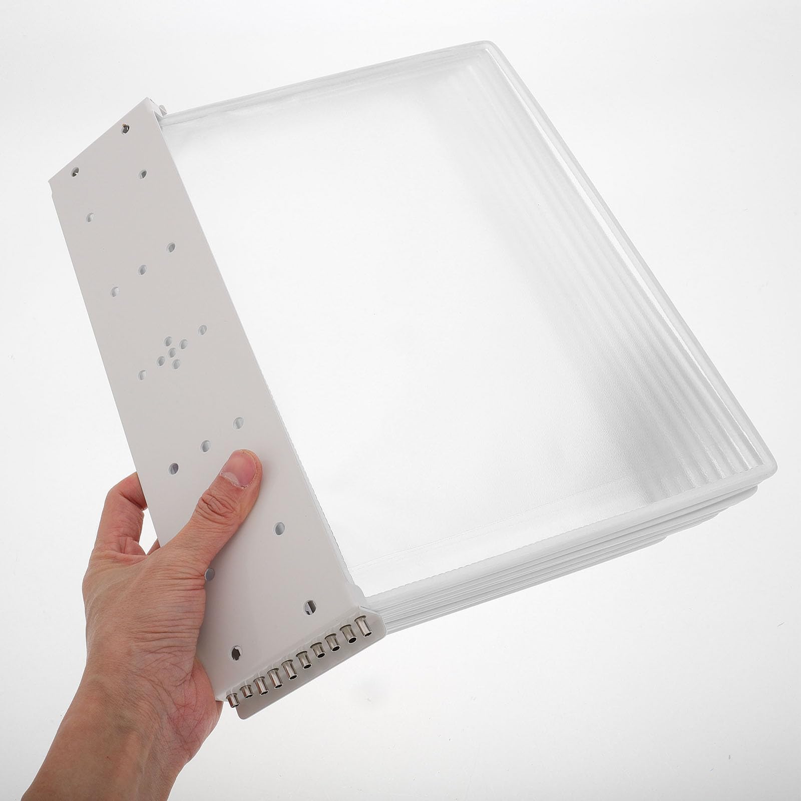 Transparenter A4 Ordner für Wandmontage mit 10 Seiten und Eisen Pvc