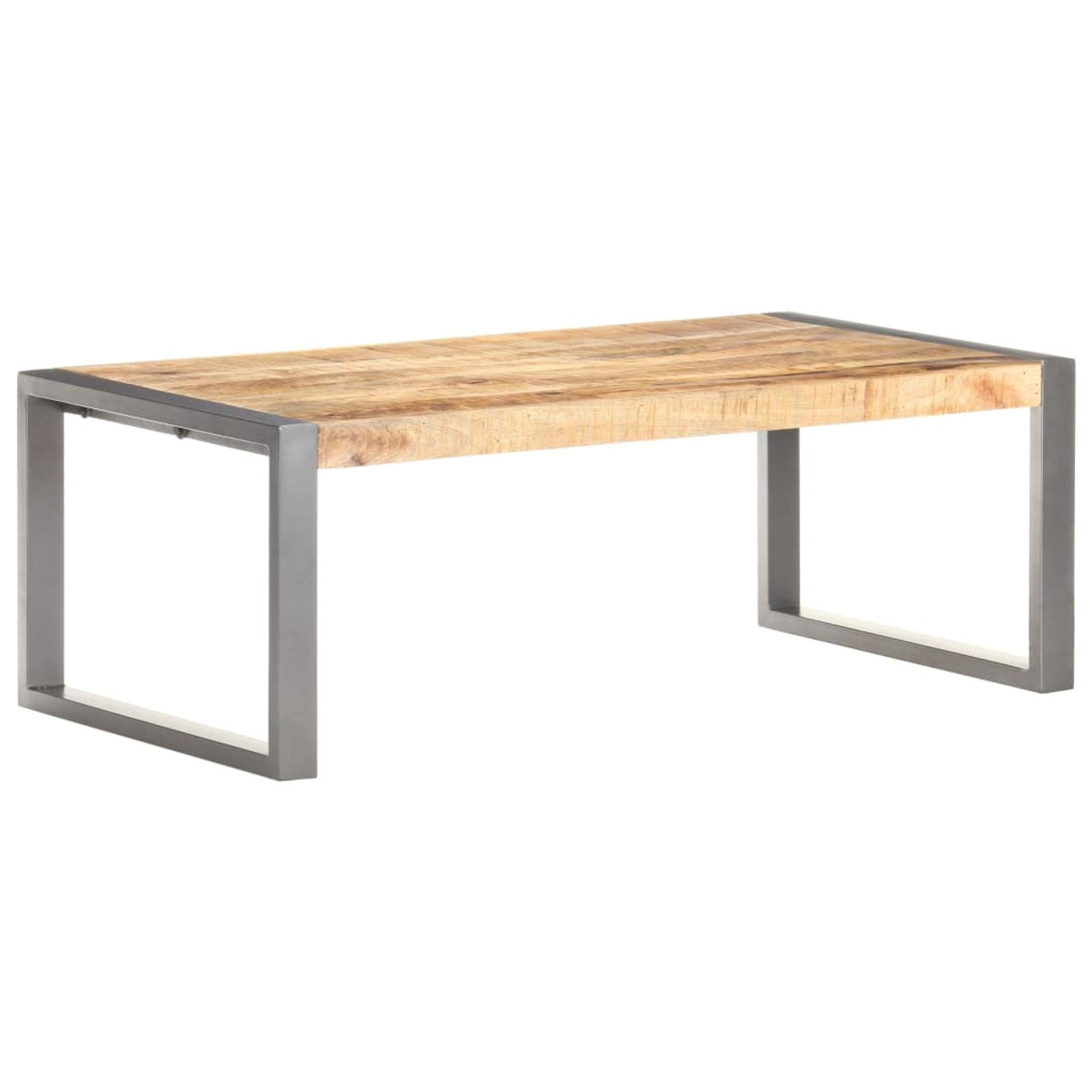 Homgoday Table basse 110 x 60 x 40 cm en bois de manguier brut pour salon, salle de réception d'invités, chambre à coucher et mobilier de bureau