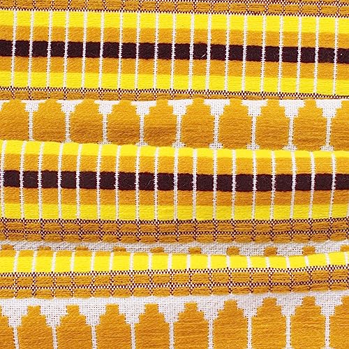 Image of STITCHNEST Woven Table Runner 13x60 Inches | Mustard Yellow Geometric Design | Tassel Finish | Modern Dining Table Decor