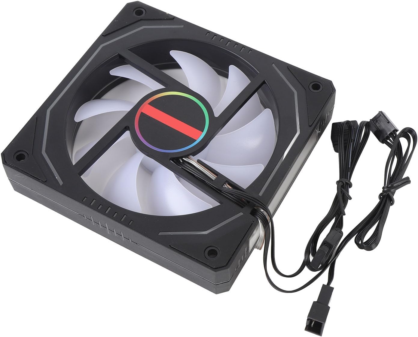 120mm ARGB PWM Fan, 5V 3 Pin ARGB, 9 Blades, 800~1800RPM Adjustable Speed, LED Light Chassis Fan for PC Cooler and Case (Black)