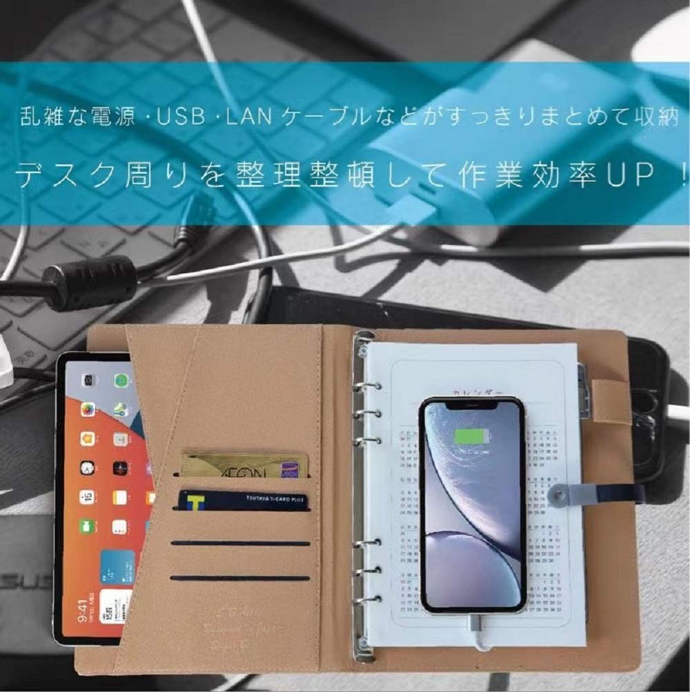 Amazon.co.jp: 最新超薄テクノロジーバッテリー内蔵、システム手帳 a5