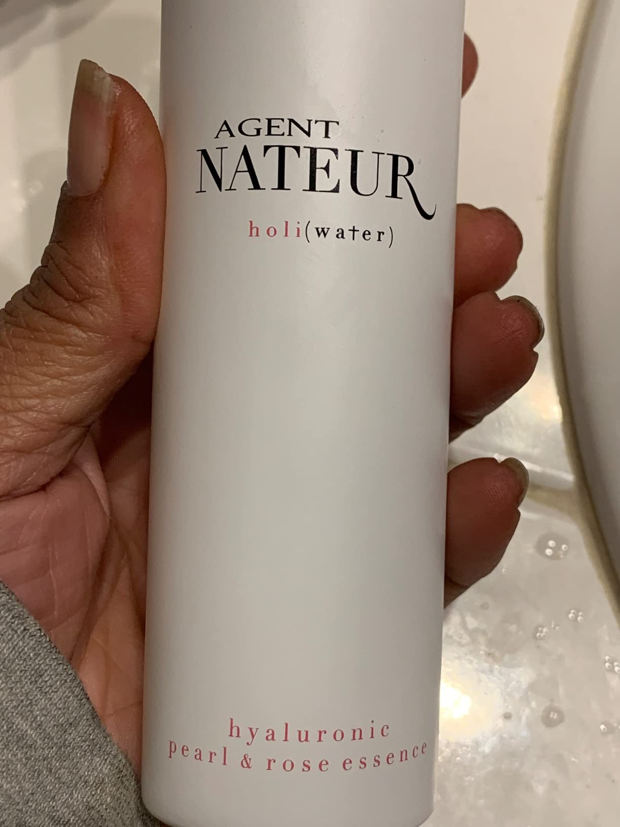 Agent Nateur - holi (water) Natural Pearl + Rose Hyaluronic Essence | Plump, Moisturize, Protect | Luxury, Non-Toxic Clean Skincare (Travel Size, 1 oz | 30 ml)