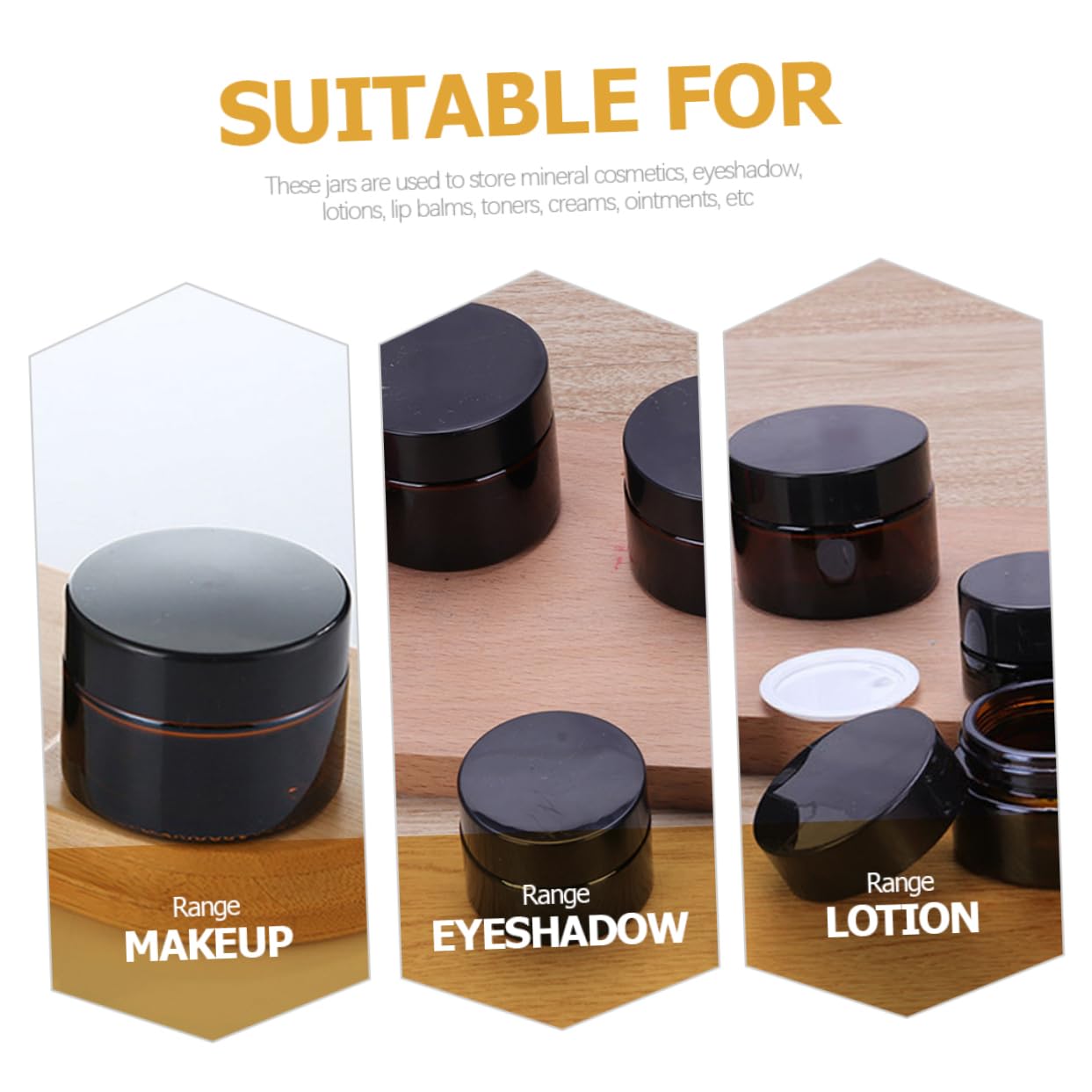 VICASKY 20pezzi Barattoli per Crema Vuoti Flaconi da Viaggio per Scatole di Campioni di Cosmetici Contenitori di Vetro Riutilizzabili Piccoli Barattoli per Campioni di Bellezza Ermetico Pe