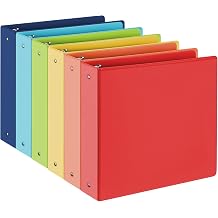 SUIN 2-Inch 3-Ring Binders with 2 Interior Pockets, Heavy Duty Clear View Presentation Binder Holds 425 Sheets Letter Size, Office School Home,6 Pack