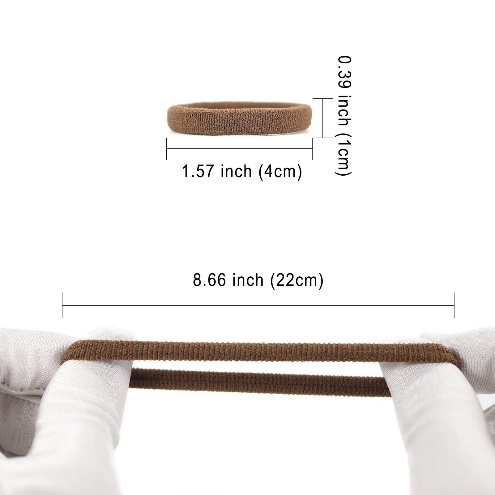 Paquete de 100 lazos sólidos para el cabello para mujer, gruesos, suaves, sin costuras, coloridos, bandas elásticas para el cabello (marrón mezclado)