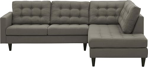 Miniatura 120 de Modway Sofá biplaza Empress en tela tapizada moderna de mediados de siglo, gris Gris,Laguna,Gris,claro,Celeste,verde azulado,Beige,Atomic Rojo