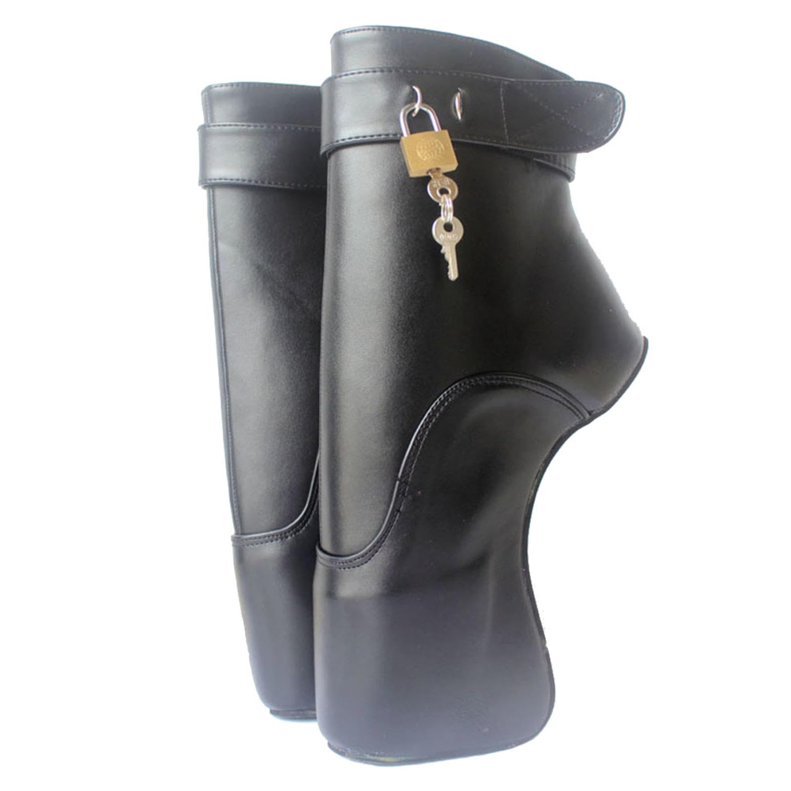 High Heels 18 cm Ballettstiefel Heelless Knöchelstiefel,Black-36