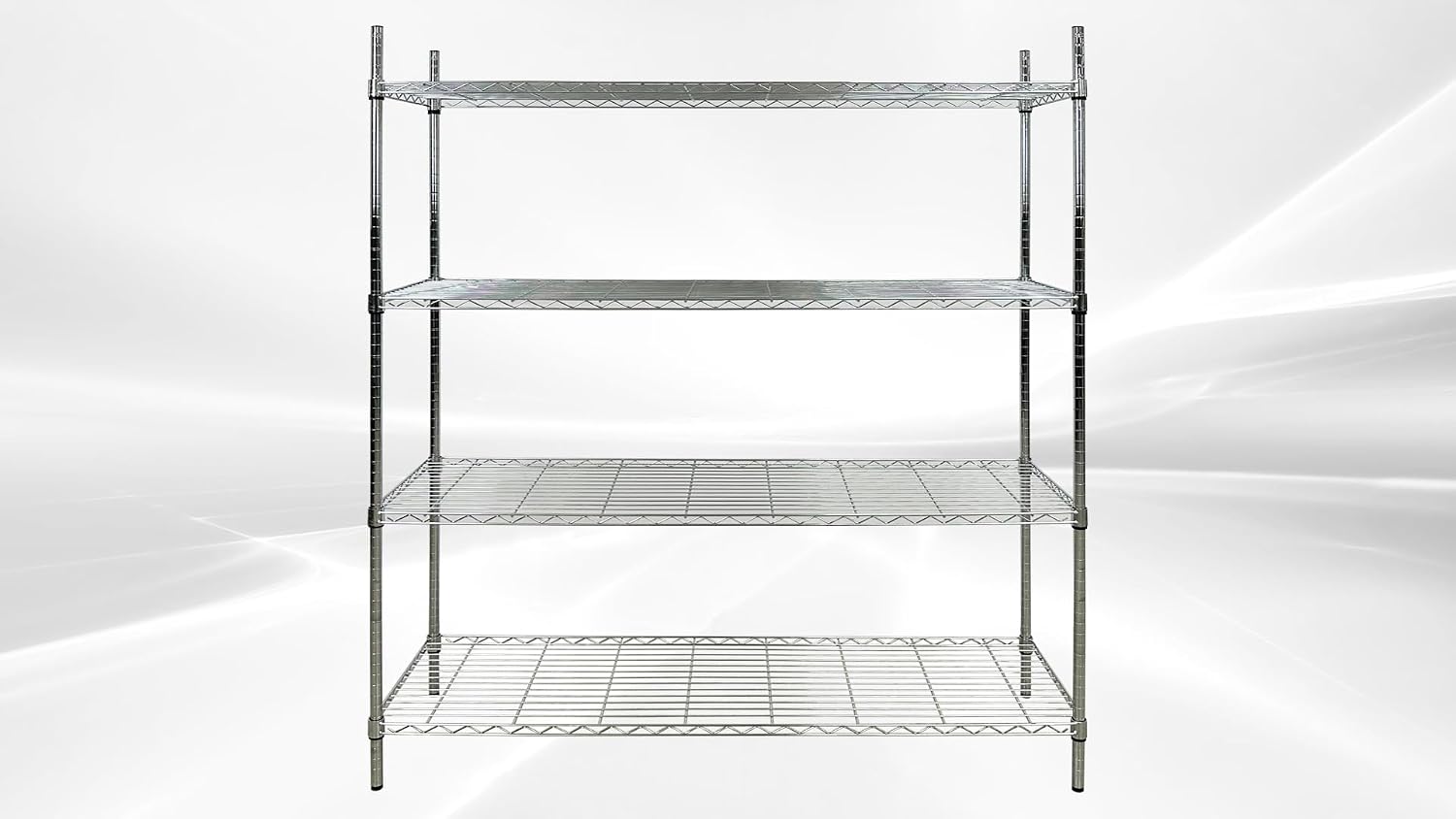 Commercial Chrome Wire Shelving Rack, All Stainless-steel Heavy Duty 4 Tier Wire Shelf W60xD18xH71, for Storage ETL