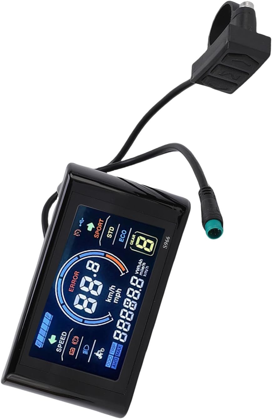 Focket Display, Colorful LCD Screen Bike Speedometer with ABS Material, Bicycle Odometer for Electric Bike Control Panel